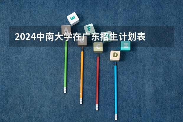 2024中南大学在广东招生计划表