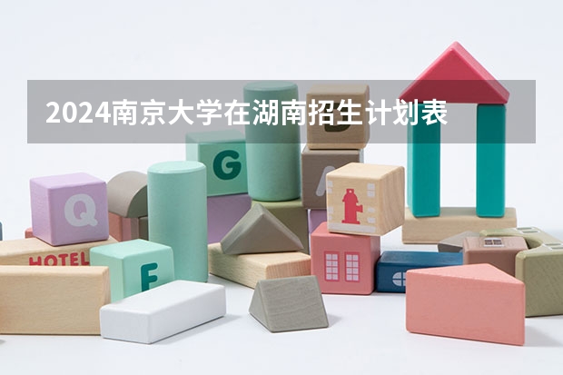 2024南京大学在湖南招生计划表