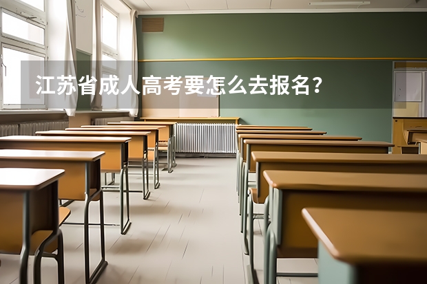 江苏省成人高考要怎么去报名?